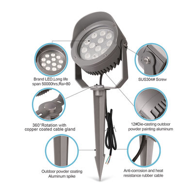 DMX512 warna-warni LED lampu pohon luar 12W 24W 36W IP65 Rgb Spike Lampu