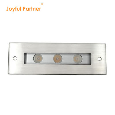 Lampu LED di tanah DC24V 3W 6W 3000K #316 SS IP67 Panjang linier 195MM + Kaca tempered