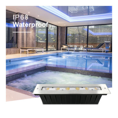 Lampu Linear Bawah Air Baja Tahan Karat 316 DMX 512 RGB 12W DC24V Lensa Asimetris RGB3IN1
