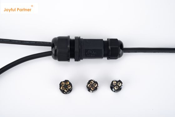 IP68 Quick Connector Waterproof 1 In 2 Out Warna Hitam Untuk Kotak Gabungan Kabel bawah tanah