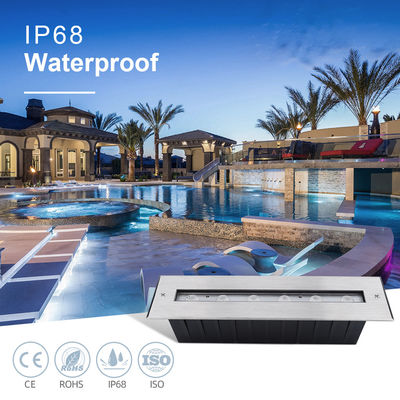 Bentuk persegi panjang baru sinar asimetris terang IP68 SS316L cahaya bawah air LED cahaya submersible cahaya linier dinding bawah tanah