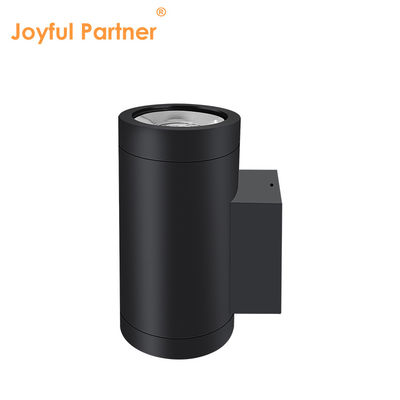 Lampu dinding eksterior yang dipasang ke atas dan ke bawah paduan aluminium yang diekstrusi 3000-6000K 18W 24W lampu dinding eksterior Cob LED Hitam Warna perumahan