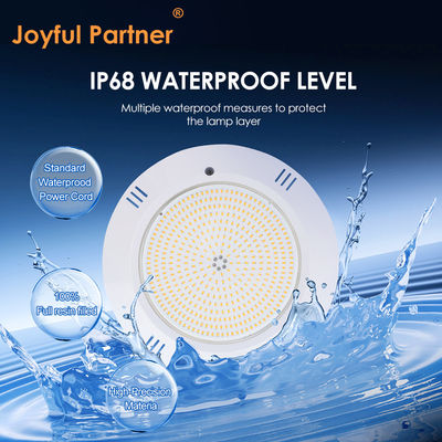 Epoxy resin diisi kolam renang bawah air cahaya dinding dipasang ABS Housing IP68 AC12V 18W Dia 260mm