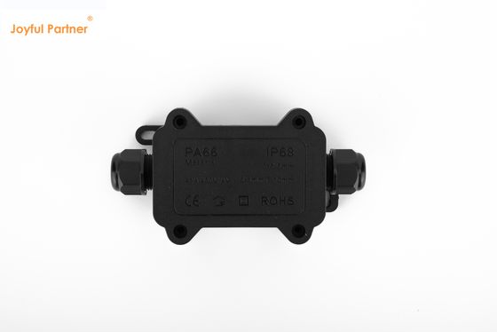 kualitas  Black IP68 Quick Connector 24A 450VAC Waterproof Junction Box 2 Pin pabrik
