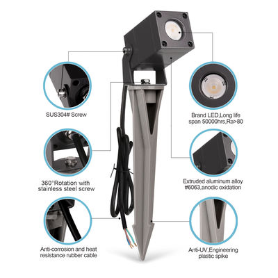 Square Tree LED Garden Spot Light Waterproof IP65 Aluminium Outdoor Lawn Lamp Dengan Sertifikasi CE