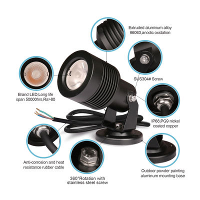 IP66 COB Lampu tahan air luar Lampu tegangan rendah masukkan lampu tempat kebun