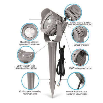 IP65 12V DC Dimming Dekoratif LED Spotlight Aluminium Outdoor Landscape Lamp