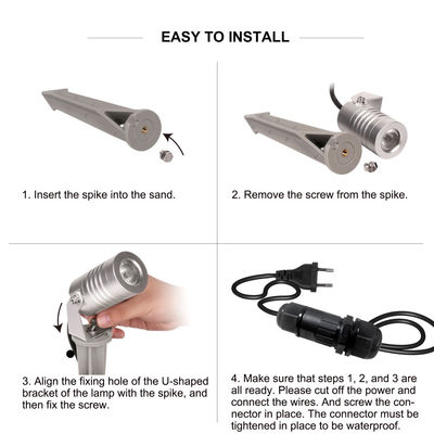 Warm White 3W Outdoor Spike Spotlights IP65 LED Landscape Garden Yard Lampu