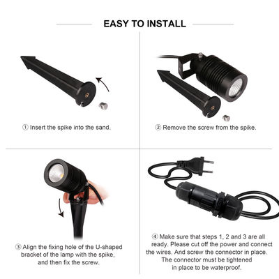 COB Lampu Lansekap disesuaikan 10W 24V atau 100 ~ 240VAC RGBW Aluminium Body 4in1 Untuk Yard Pathway
