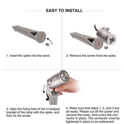 Waterproof IP65 Aluminium LED Taman Spot Light Panas Putih Outdoor Spike Lighting