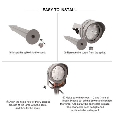 Aluminium Alloy LED Taman Spot Light IP65 Waterproof Outdoor Lawn Spotlight