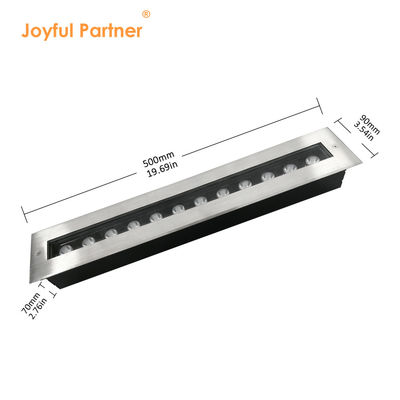 LED Underground Light 12W 24W Dibangun Digunakan Sebagai Wall Washer 500MM Panjang Baja Rinsless Cover Front