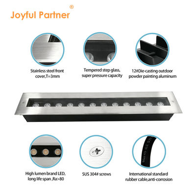 LED Underground Light 12W 24W Dibangun Digunakan Sebagai Wall Washer 500MM Panjang Baja Rinsless Cover Front