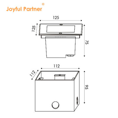 12VDC Square Underground Lamp IP67 4W 8W 125*125MM Baja tahan karat DMX RGBW4in1