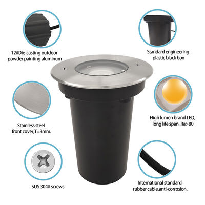 Lampu bawah tanah LED luar ruangan 6W IP67 12V DC Tegangan Rendah Lampu bawah tanah