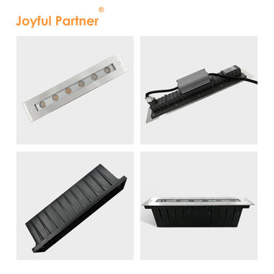 Linier LED Inground Up Light 12W DMX512 Stainless Steel Front Cover Lantai Terkubur