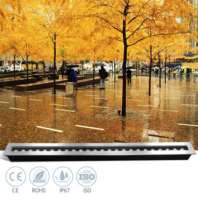 Lampu LED Inground Linear 1 Meter Panjang 24W 48W IP67 Rated DMX Control Untuk Taman Luar Ruangan