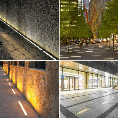 Lampu LED Inground Linear 1 Meter Panjang 24W 48W IP67 Rated DMX Control Untuk Taman Luar Ruangan