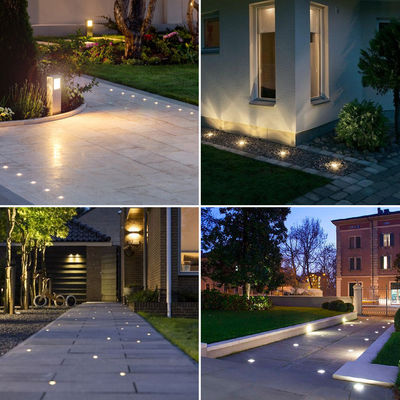 Lampu bawah tanah LED Baja tahan karat 1W 2W AC/DC 2700K-6000K DIA38MM Dengan kaca beku