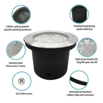 Outdoor Recessed High Power 9W LED Underground Inground Light Lampu bawah tanah