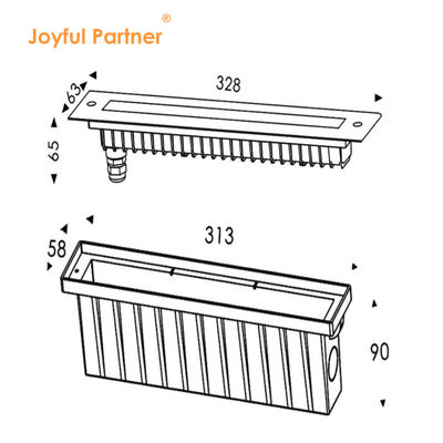 316 Baja tahan karat DMX 512 RGB 12w kolam renang linier dipimpin untuk air terjun