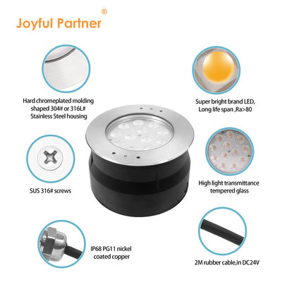 12W 24W RGB IP68 Cahaya bawah air LED kolam renang