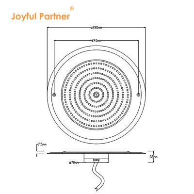 IP68 LED PAR56 Pool Light RGB Perubahan warna 12VDC AC 35W DIA280mm SMD2835 432pcs Dengan paket warna