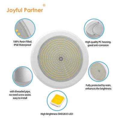 Color Underwater LED Swimming Pool Resin Dipenuhi IP68 35W AC12V Remote Control PAR56 Cahaya Putih