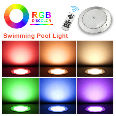 Waterproof PAR56 LED Pool Light 316 SS ABS Housing Ultra Thin 7.5mm Resin Diisi Dinding Dipasang 230MM 18W 25W DC AC12V
