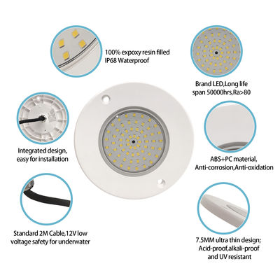 6W LED PAR56 Pool Light Ultra Thin PC Material Wall Mounted Swimming Pool Lampu