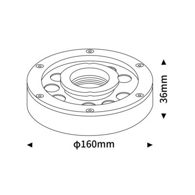 9W 18W 27W RGB Nozel Air Mancur Submersible Cincin Cahaya 24VDC Warna RGB Untuk Aplikasi Bawah Air