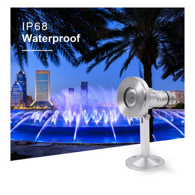 Lampu kolam renang tahan air IP68 RGB Dmx SS 316 LED Lampu air mancur Dengan Bracket Pemasangan