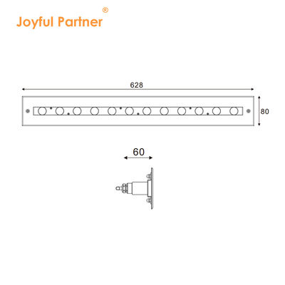 SS316L Lampu Linier Bawah Air 3000K 4000K 6000K IP68 Lampu Wall Washer LED