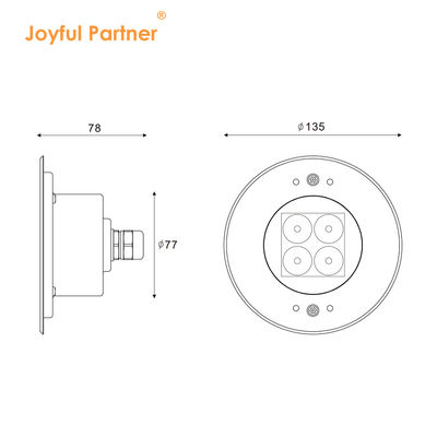 316 Baja tahan karat LED Kolam renang Lampu bawah air 2700K - 6500K CEM Disetujui