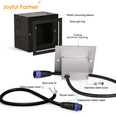 Lampu Tangga LED SMD 2W Osram Tersembunyi di Dinding IP65 Desain Modern Bahan Aluminium Untuk Koridor