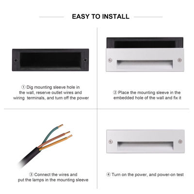 Bentuk persegi panjang 220V 5W LED Wall Pack Lampu IP65 3000K Outdoor Walkway Lighting