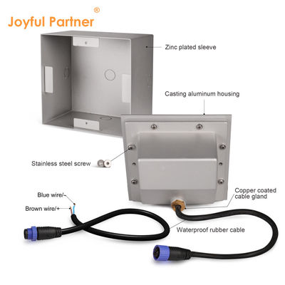 Lampu Dinding Tersembunyi LED IP65 Tahan Air Persegi 12V 220V Desain Kustom Untuk Tangga