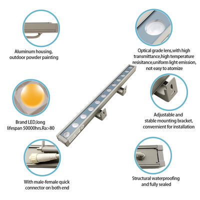 Aluminium Warna 18W LED Lampu Wall Washer Luar Ruang Waterproof Lampu Linear