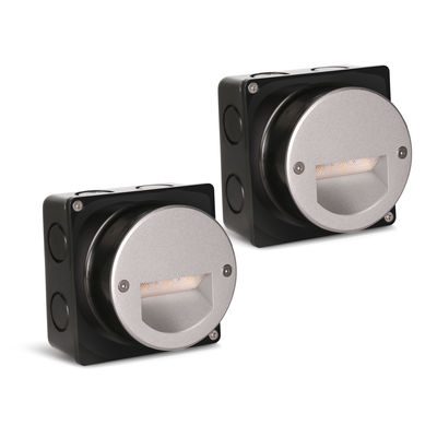 Aluminium Outdoor LED Step Light IP65 Round Cover Square Sleeve Wall Stairway