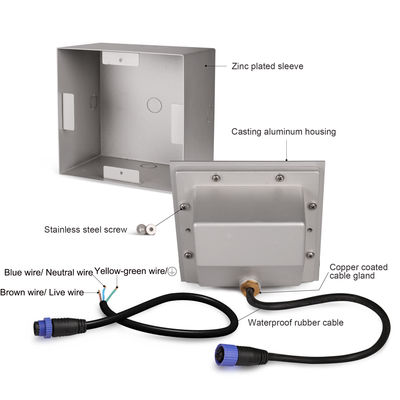 6W COB Lampu Dinding Tangga Terkubur IP65 Untuk Koridor Lampu Sudut Dinding LED