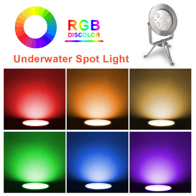 Lampu Sorot Bawah Air LED Baja Tahan Karat 316 RGB Bersertifikasi CE RoHS Dengan Tripod