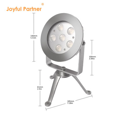 RGBW LED Underwater Spot Light 24V DC Stainless Steel 316 DMX512 Pengontrol
