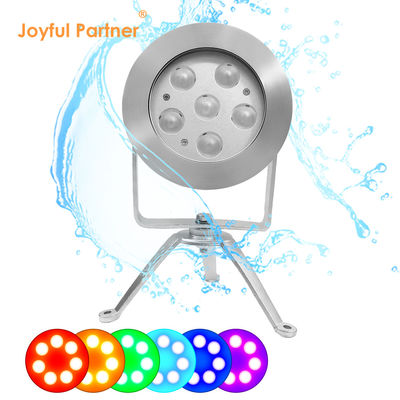 RGBW LED Underwater Spot Light Baja tahan karat 316 DMX512 Kontrol 12V 24 Volt Multi Color Change