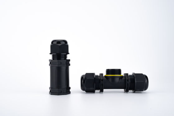 Konektor Tahan Air Tipe T IP68 Konektor Kabel 3 Saluran 3 Tiang Luar Ruangan