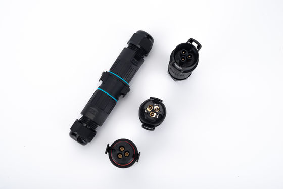 M19 3 Pin Listrik IP68 Quick Connector 2 Way Outdoor Extension Cord Connector