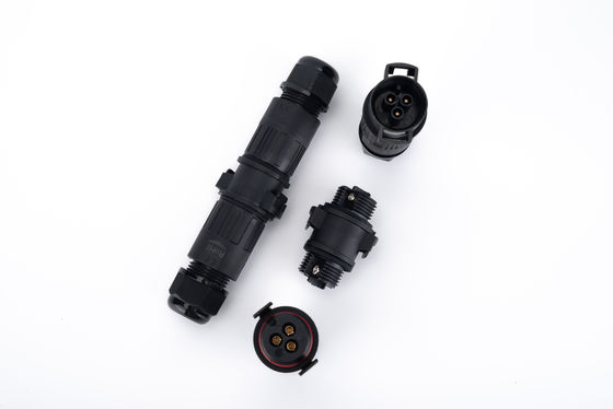 M19 3 Pin Listrik IP68 Quick Connector 2 Way Outdoor Extension Cord Connector