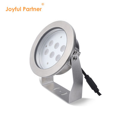 Lampu Sorot LED Bawah Air Baja Tahan Karat 316L 24W RGBW IP68 Dengan Kaca Tempered