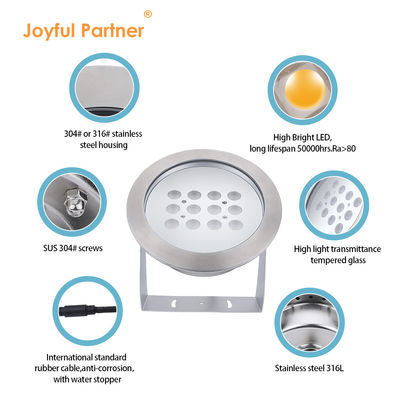 LED Underwater Spot Light IP68 Warna-warni RGBW 12V 24V Tegangan Rendah Untuk Fitur Air