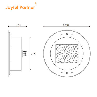 Kolam renang Lampu bawah air 20W IP68 316 Baja tahan karat Dengan kontrol DMX