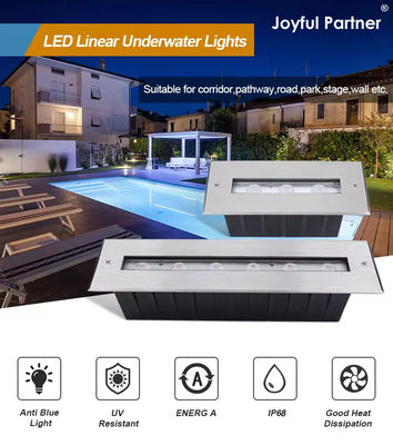 SS316L Cahaya bawah air Lampu kolam renang linier Cahaya LED putih hangat Cahaya bawah tanah